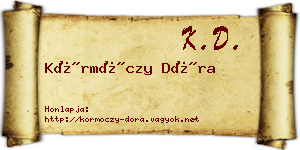 Körmöczy Dóra névjegykártya