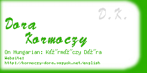 dora kormoczy business card
